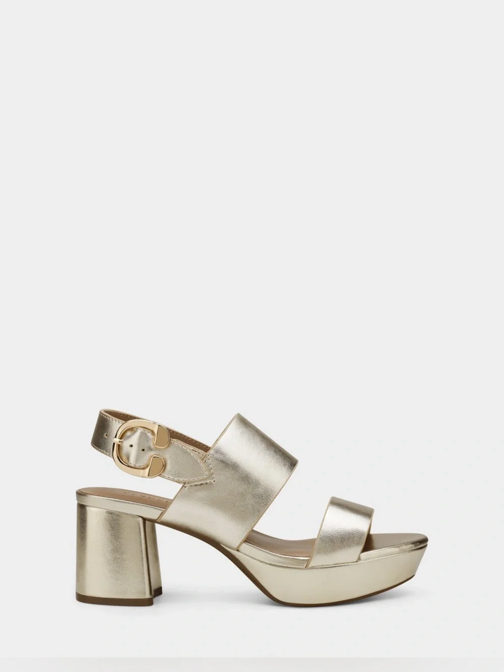 Comfortable gold platform sandals